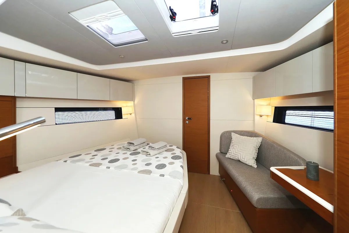 Cabin on Volare, a Hanse 590 sailboat at Grad Kaštela, Croatia