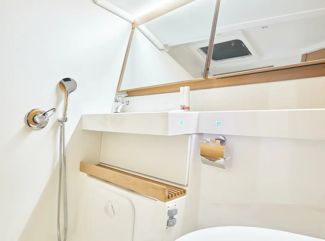 Head on Nymeria, a Jeanneau Sun Odyssey 440 sailboat at Athens, Greece