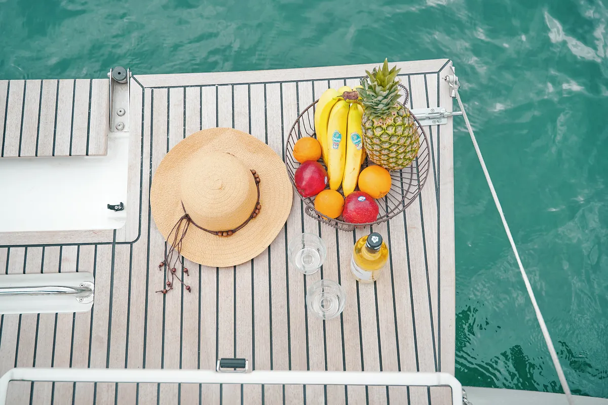Deck of Nymeria, a Jeanneau Sun Odyssey 440 sailboat at Athens, Greece
