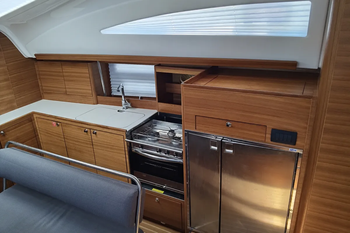 Galley of Simply The Best, a Elan Impression 45.1 sailboat at Punat, Croatia