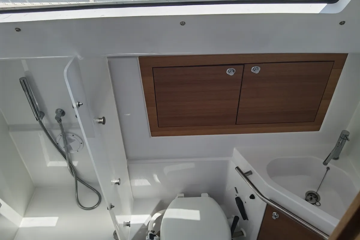Head on Simply The Best, a Elan Impression 45.1 sailboat at Punat, Croatia
