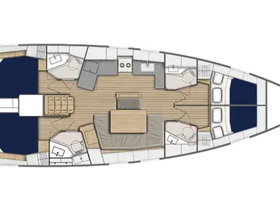 Floor plan of Moorings 464PC Exclusive Plus, a Leopard 46PC catamaran at Fethiye, Turkey
