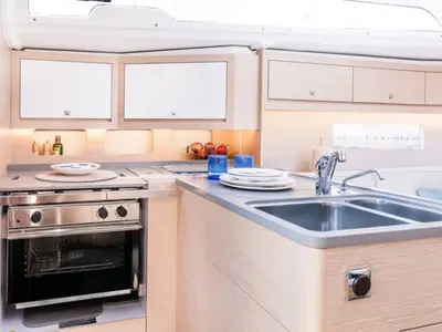 Galley of Affio, a Dufour 37 sailboat at Procida, Italy