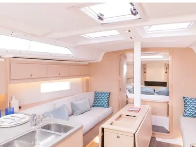 Galley of Affio, a Dufour 37 sailboat at Procida, Italy