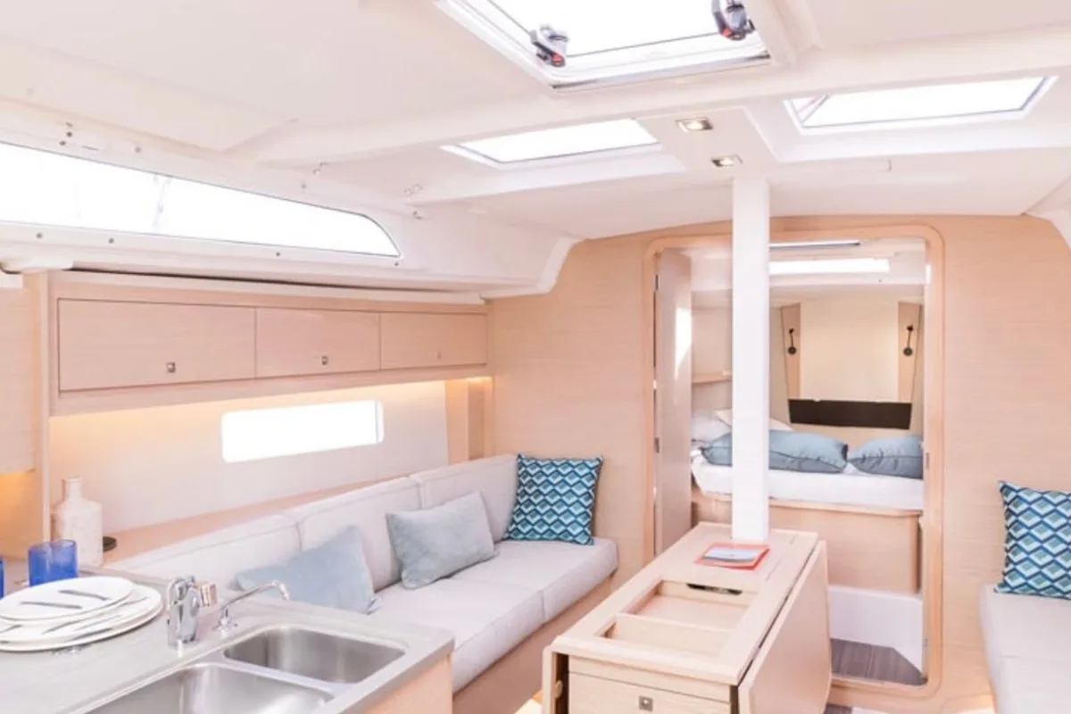 Galley of Affio, a Dufour 37 sailboat at Procida, Italy