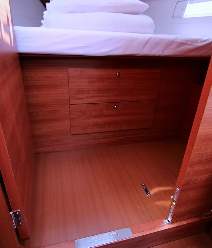 Cabin on Louise, a Dufour 382 GL sailboat at Sukošan, Croatia