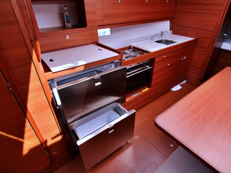 Galley of Louise, a Dufour 382 GL sailboat at Sukošan, Croatia