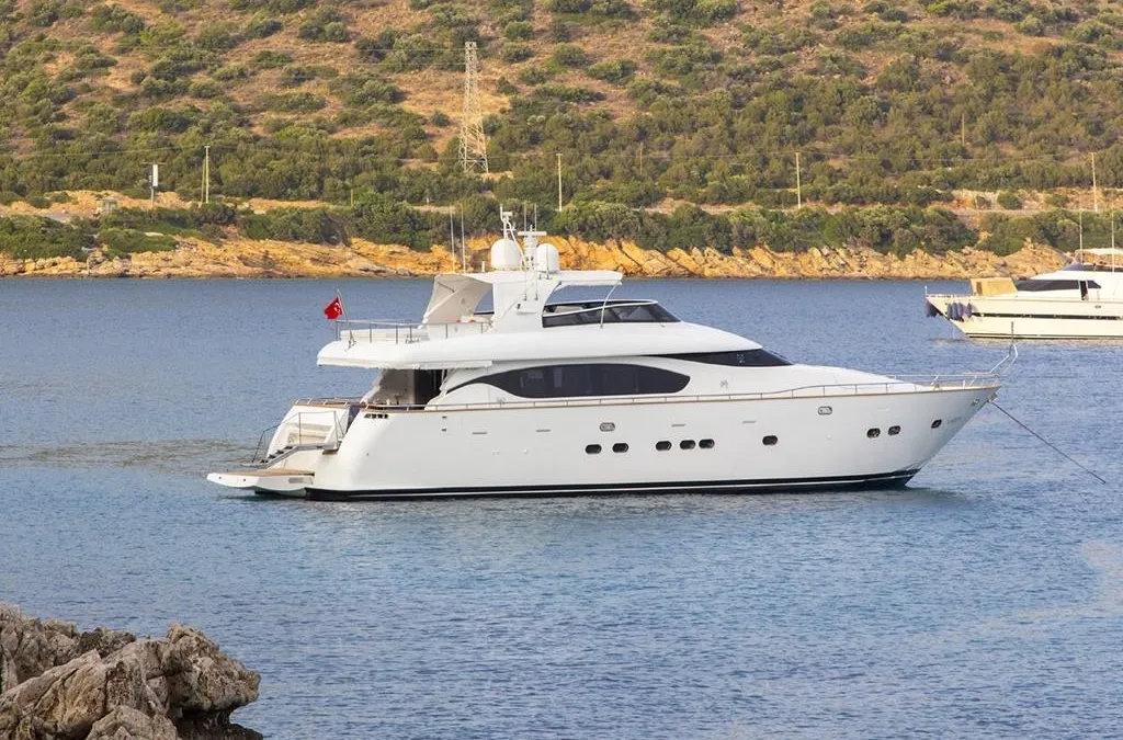 Exterior view of Maiora 24, a motor yacht at Bodrum, Turkey