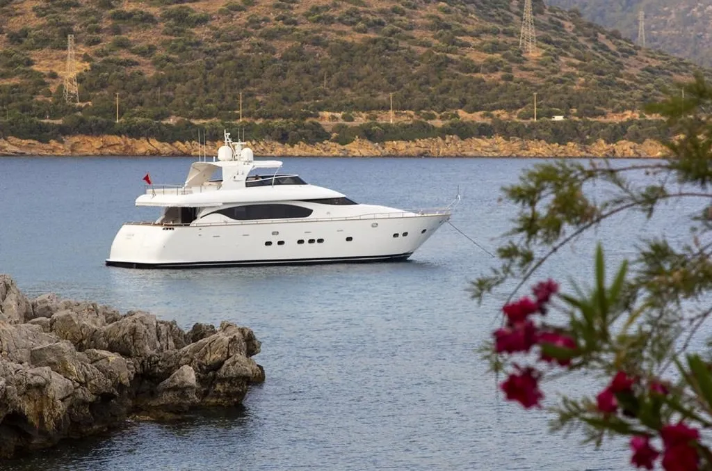 Exterior view of Maiora 24, a motor yacht at Bodrum, Turkey