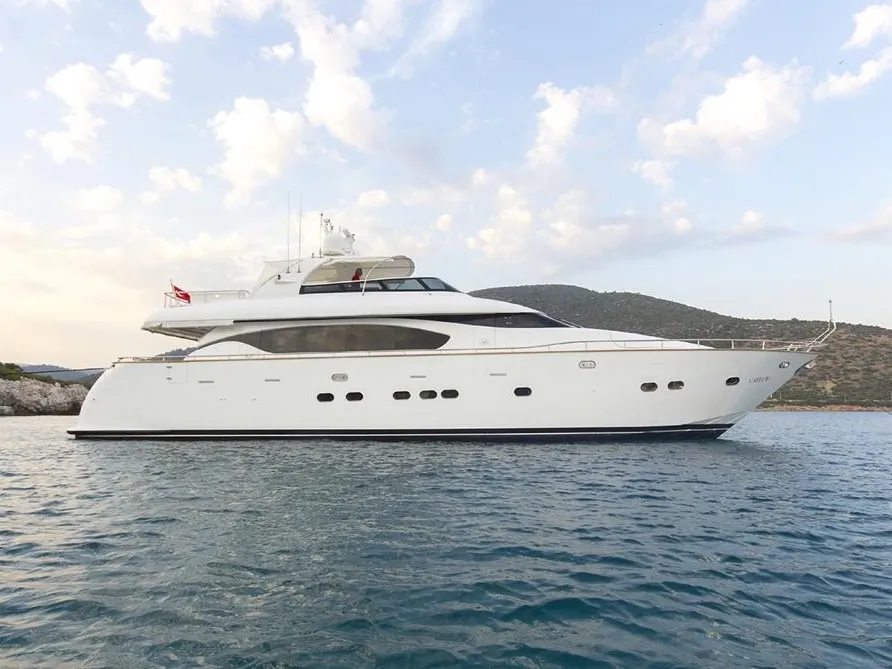 Exterior view of Maiora 24, a motor yacht at Bodrum, Turkey