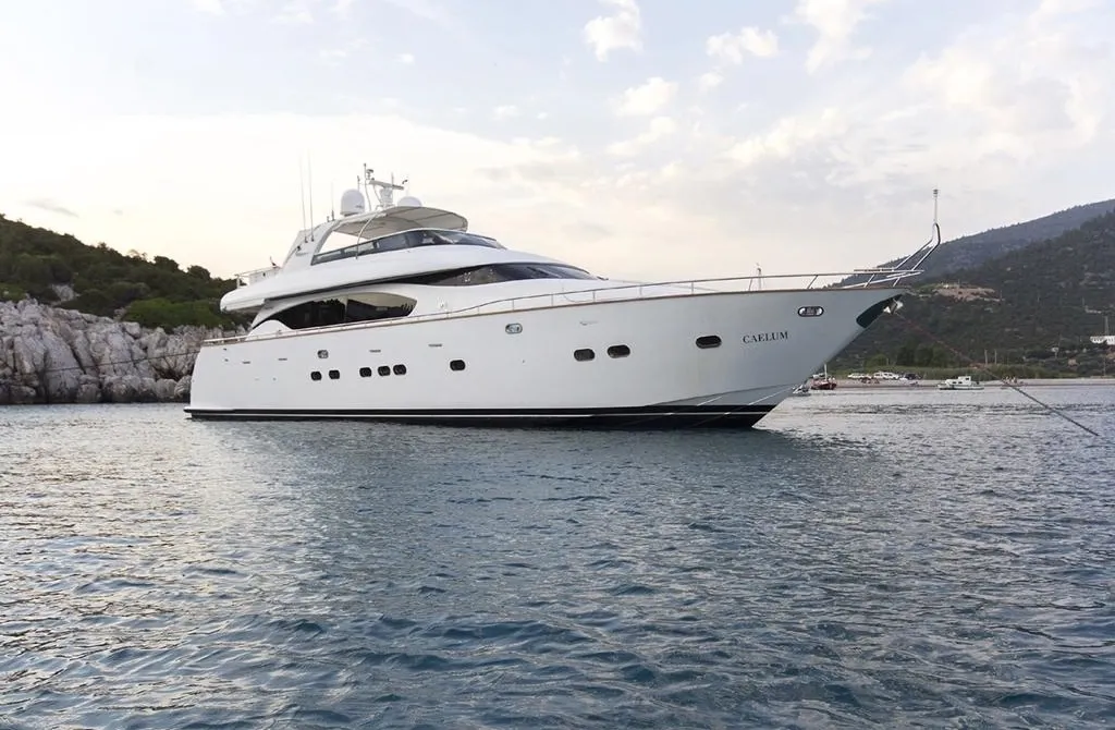 Exterior view of Maiora 24, a motor yacht at Bodrum, Turkey
