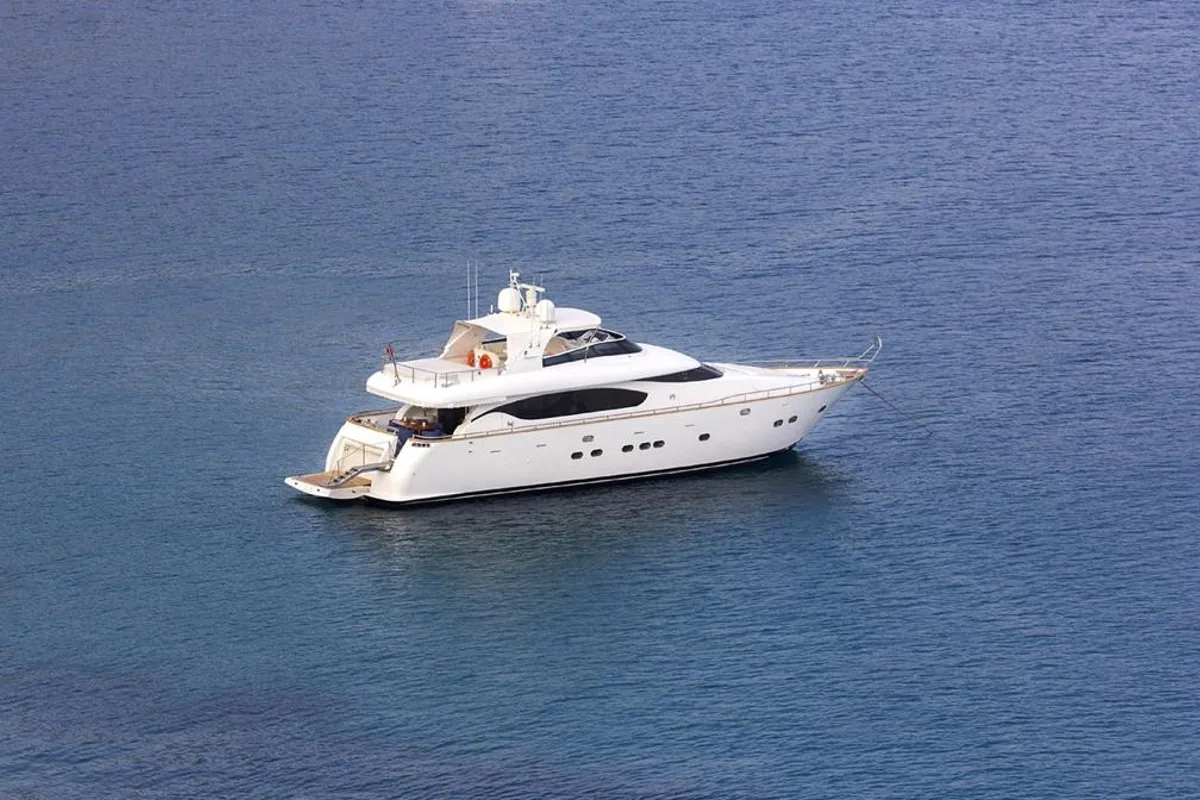 Exterior view of Maiora 24, a motor yacht at Bodrum, Turkey