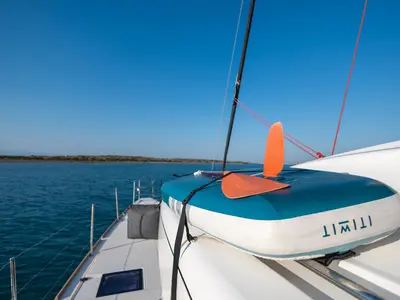 Royal Hearts, a Lagoon 52 catamaran at Athens, Greece
