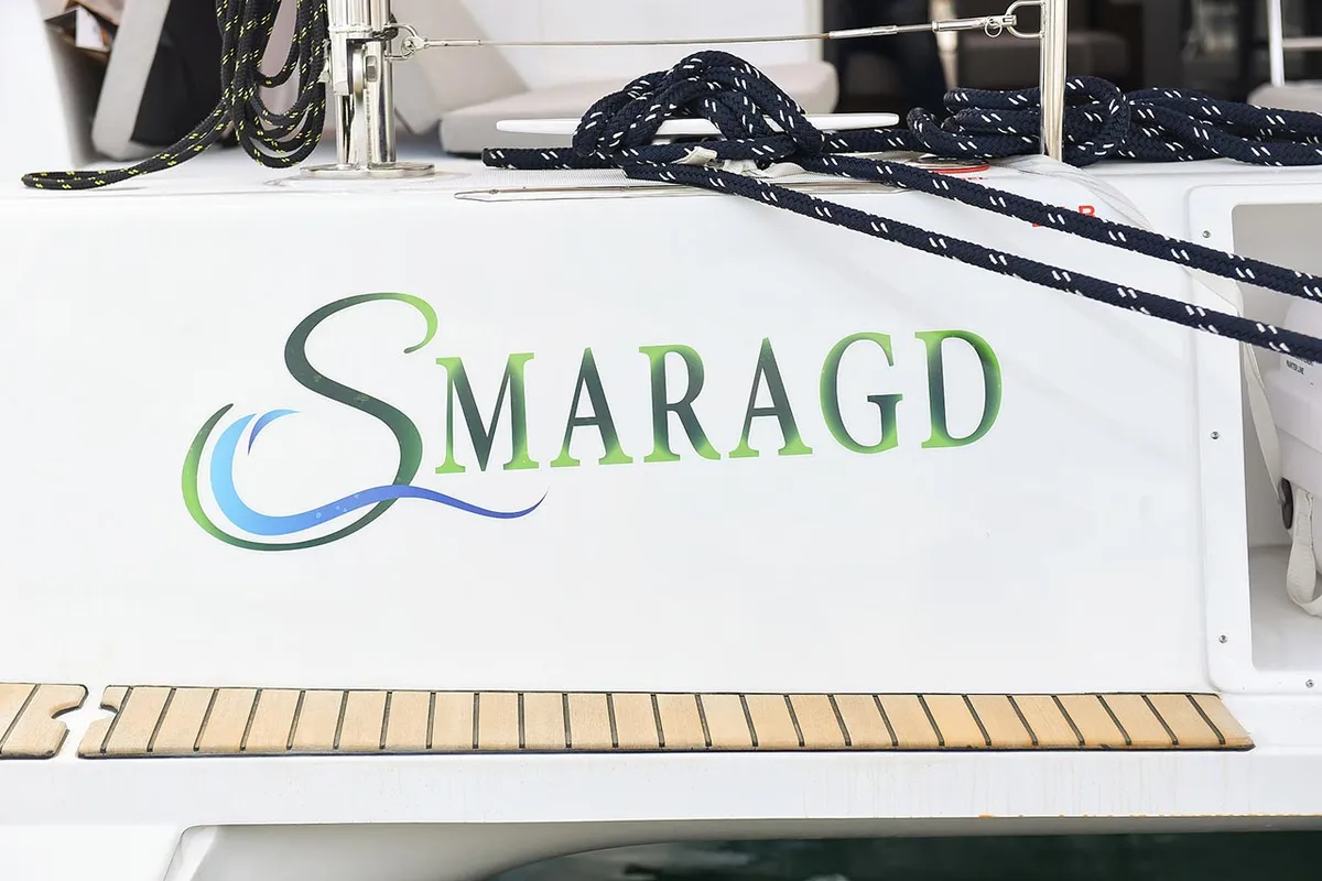 Smaragd, a Lagoon 42 catamaran at Murter, Croatia