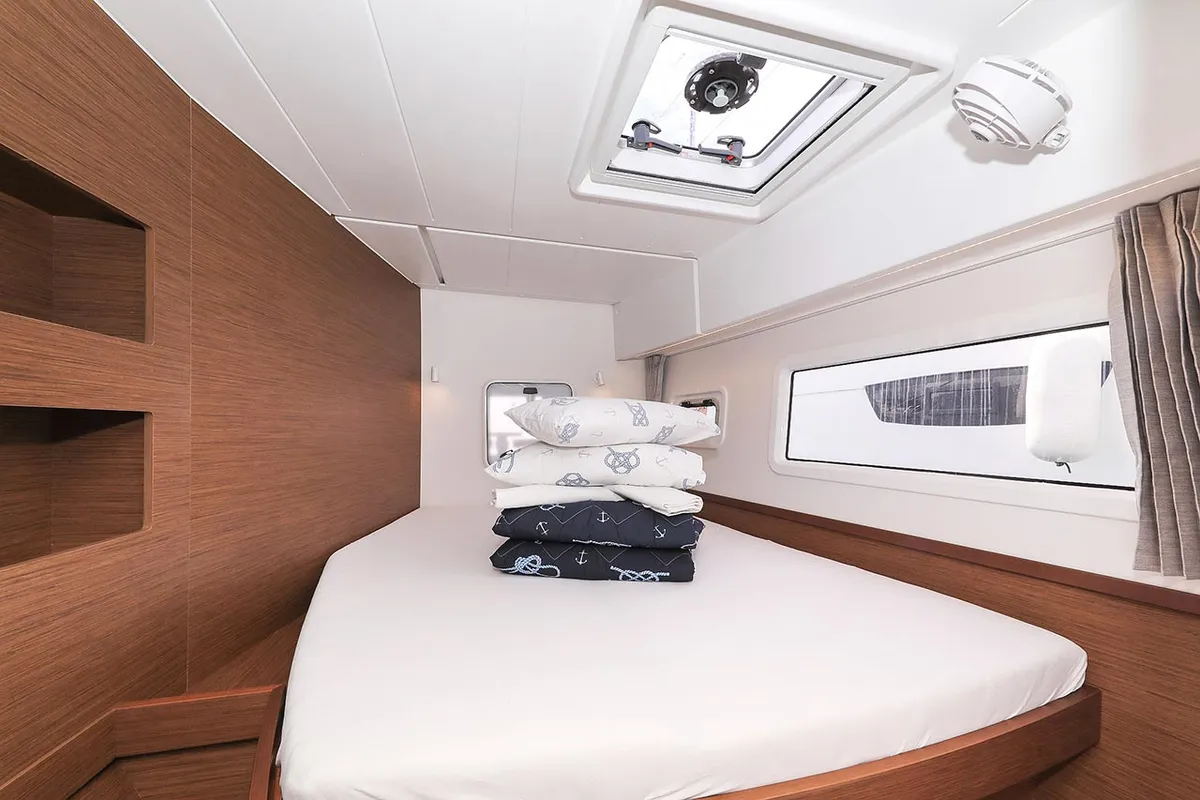 Cabin on Smaragd, a Lagoon 42 catamaran at Murter, Croatia
