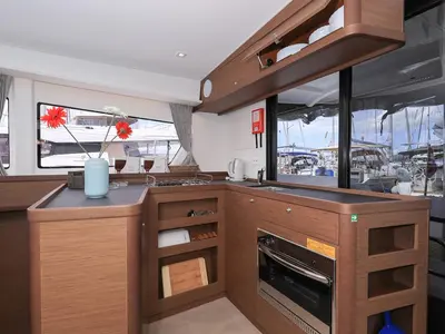 Galley of Smaragd, a Lagoon 42 catamaran at Murter, Croatia