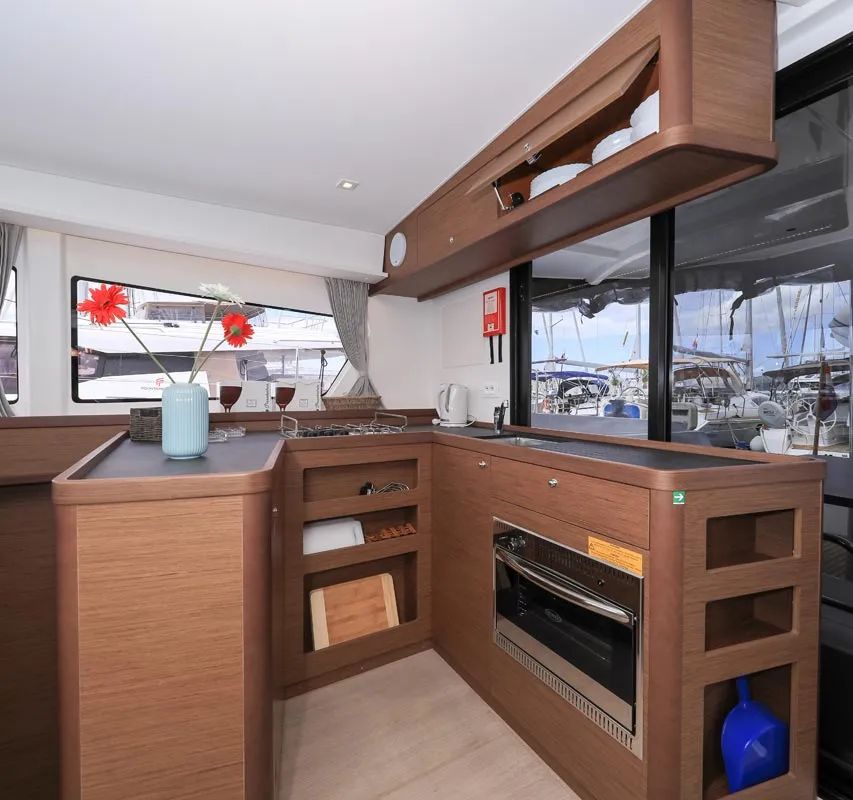 Galley of Smaragd, a Lagoon 42 catamaran at Murter, Croatia