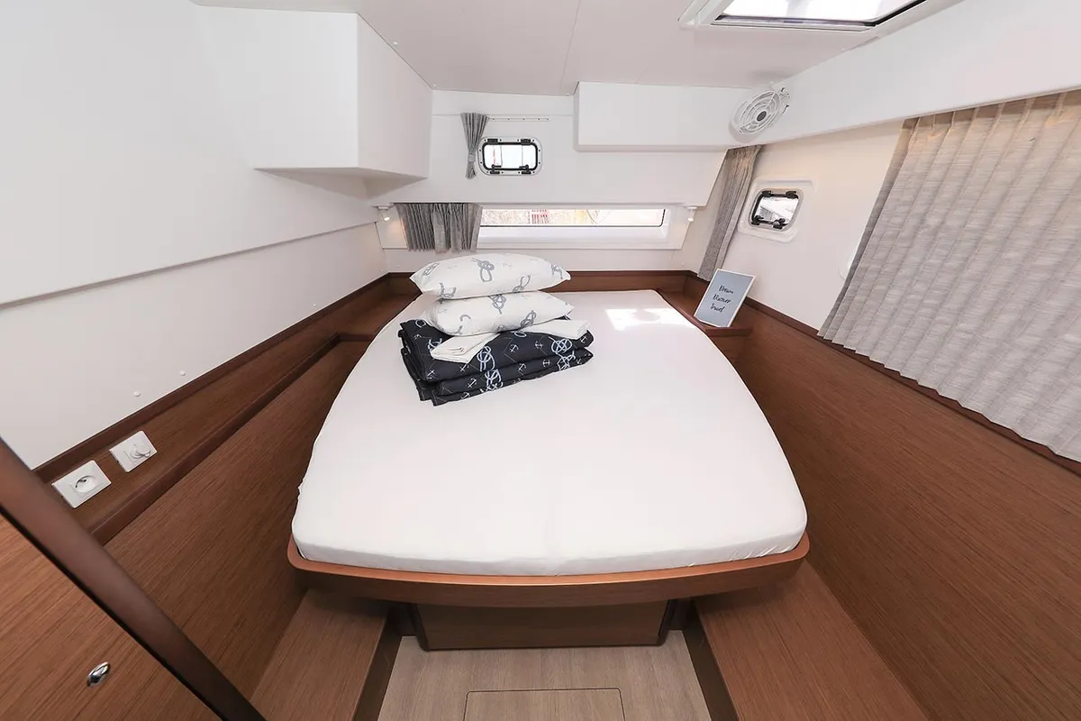 Cabin on Smaragd, a Lagoon 42 catamaran at Murter, Croatia