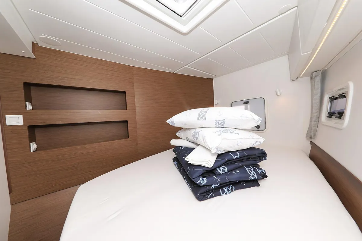 Cabin on Smaragd, a Lagoon 42 catamaran at Murter, Croatia