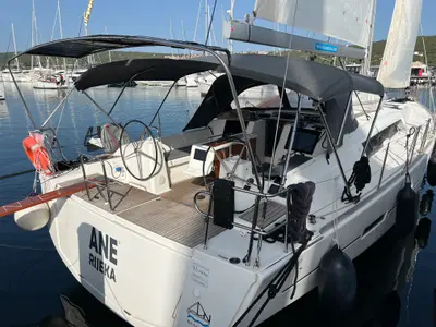 Deck of Ane, a Dufour 460 GL sailboat at Punat, Croatia