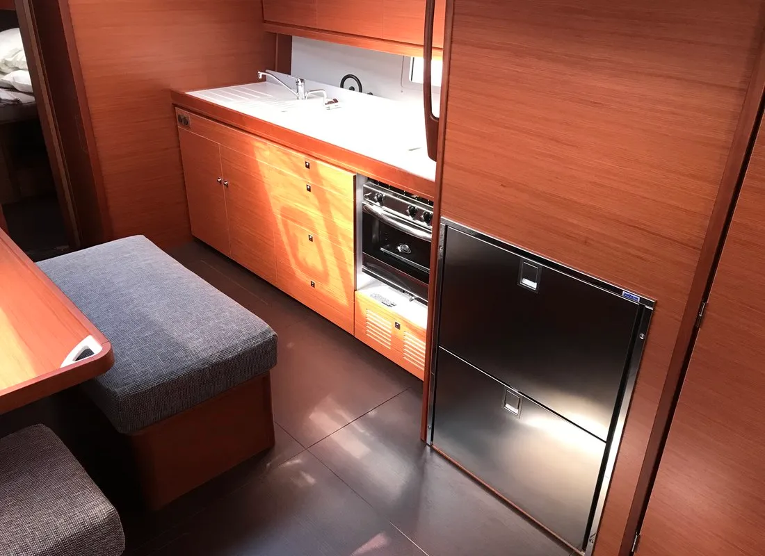 Galley of Ane, a Dufour 460 GL sailboat at Punat, Croatia