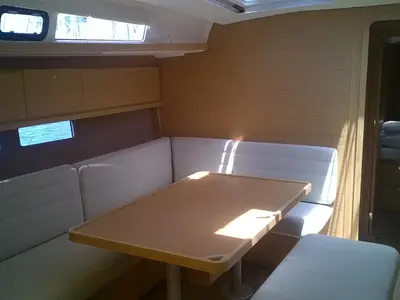 Salon of Neptune Planet, a Dufour 460 Grand Large sailboat at Marsala, Italy