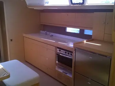 Galley of Neptune Planet, a Dufour 460 Grand Large sailboat at Marsala, Italy