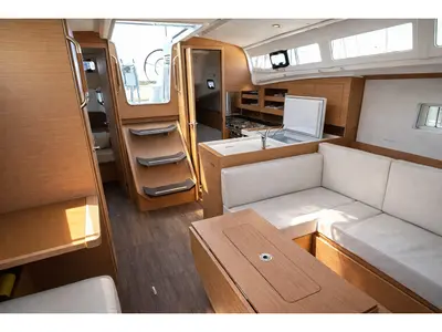 Salon of Jeanneau Sun Odyssey 380, a sailboat at Nettuno, Italy