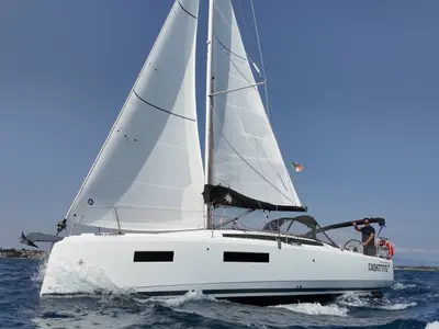 Exterior view of Jeanneau Sun Odyssey 380, a sailboat at Nettuno, Italy
