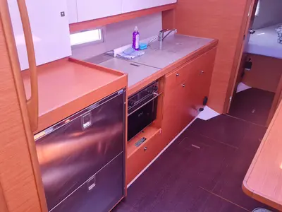 Galley of Elena, a Dufour 390 sailboat at Grad Pula, Croatia
