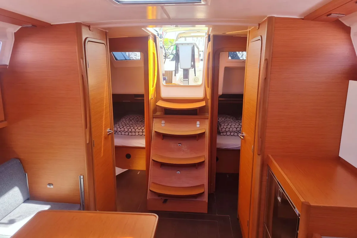 Salon of Elena, a Dufour 390 sailboat at Grad Pula, Croatia