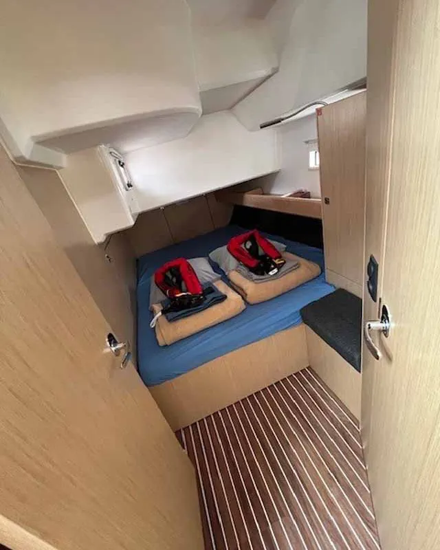 Cabin on Amarone, a Bavaria Cruiser 46 sailboat at Portoferraio, Italy