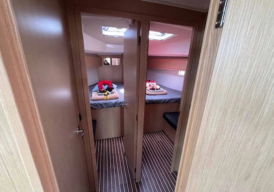 Cabin on Amarone, a Bavaria Cruiser 46 sailboat at Portoferraio, Italy