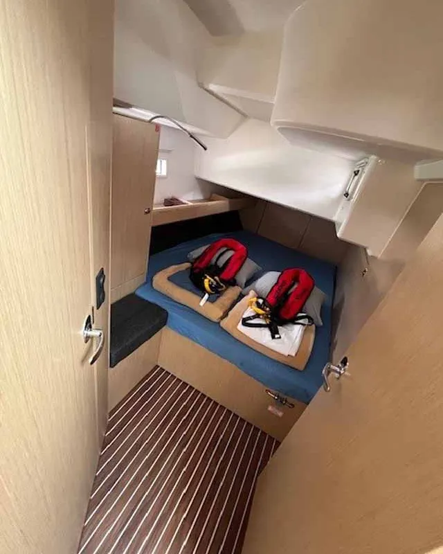Cabin on Amarone, a Bavaria Cruiser 46 sailboat at Portoferraio, Italy