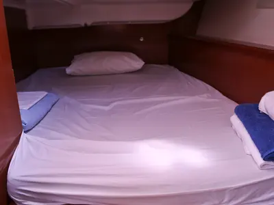 Cabin on Thalassa, a Beneteau Oceanis 40 sailboat at Volos, Greece
