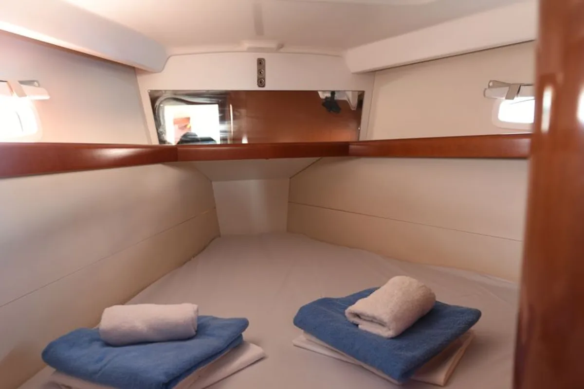 Cabin on Thalassa, a Beneteau Oceanis 40 sailboat at Volos, Greece