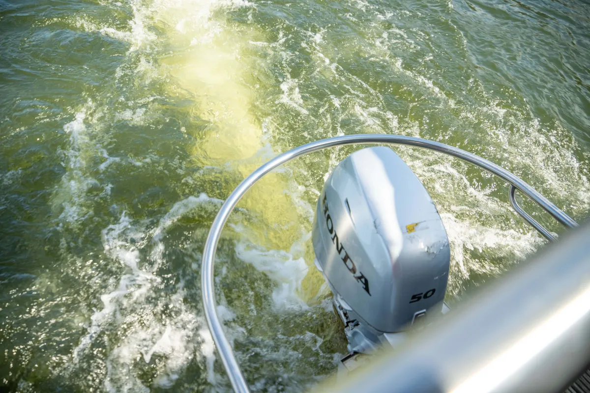 Emsel, a Woma D13 motorboat at Fürstenberg/Havel, Germany