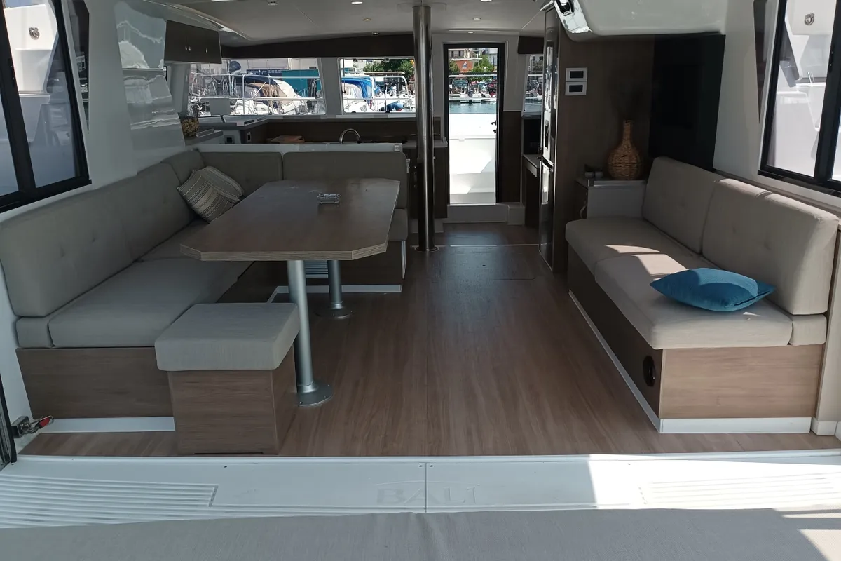 Galley of Mirjana, a Bali 4.2 catamaran at Pirovac, Croatia