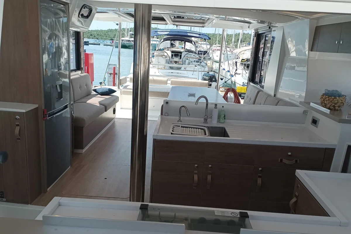 Cabin on Mirjana, a Bali 4.2 catamaran at Pirovac, Croatia