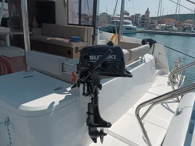 Salon of Mirjana, a Bali 4.2 catamaran at Pirovac, Croatia