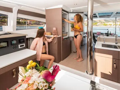 Galley of Mirjana, a Bali 4.2 catamaran at Pirovac, Croatia