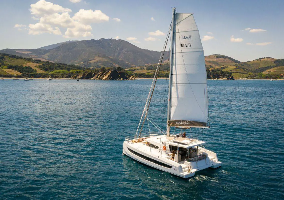 Exterior view of Mirjana, a Bali 4.2 catamaran at Pirovac, Croatia