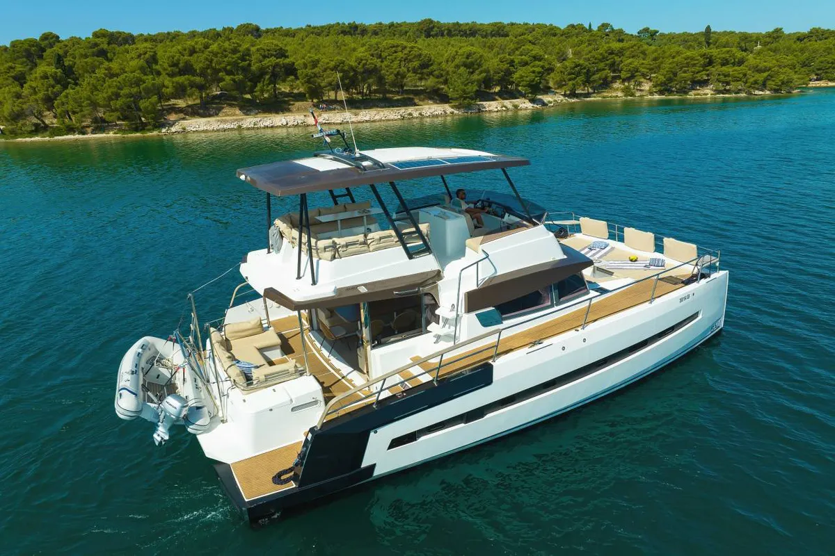 Exterior view of Sierra, a Bali 4.3 MY catamaran at Sukošan, Croatia