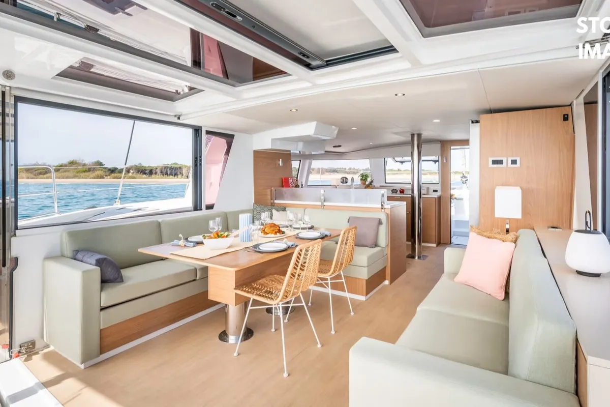 Salon of Zen - A/C, Generator, Water maker, a Bali 4.6 catamaran at Cannigione, Italy