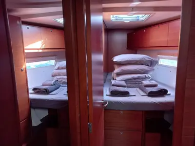 Cabin on Maestro, a Dufour 500 GL sailboat at Fethiye, Turkey