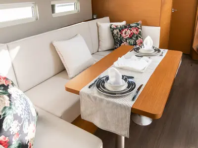 Salon of Artemis, a Jeanneau Sun Odyssey 410 sailboat at Volos Municipality, Greece