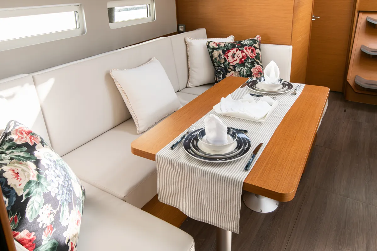 Salon of Artemis, a Jeanneau Sun Odyssey 410 sailboat at Volos Municipality, Greece