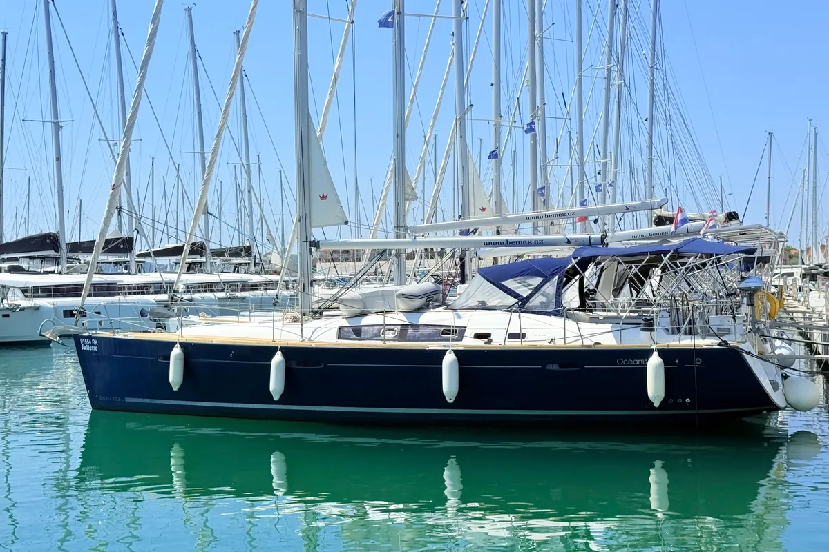 Exterior view of Juliette, a Beneteau Oceanis 46 sailboat at Općina Sukošan, Croatia