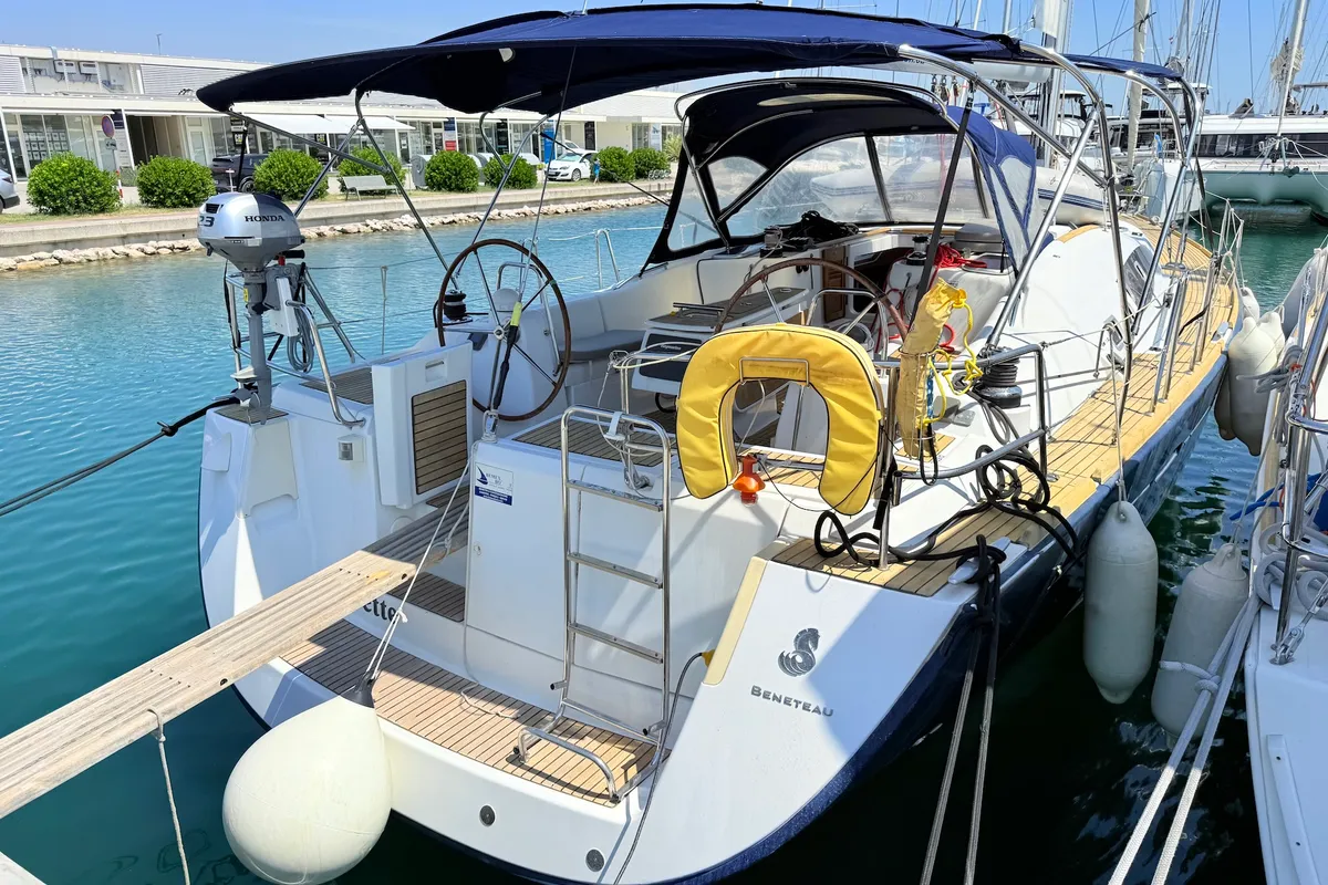 Exterior view of Juliette, a Beneteau Oceanis 46 sailboat at Općina Sukošan, Croatia