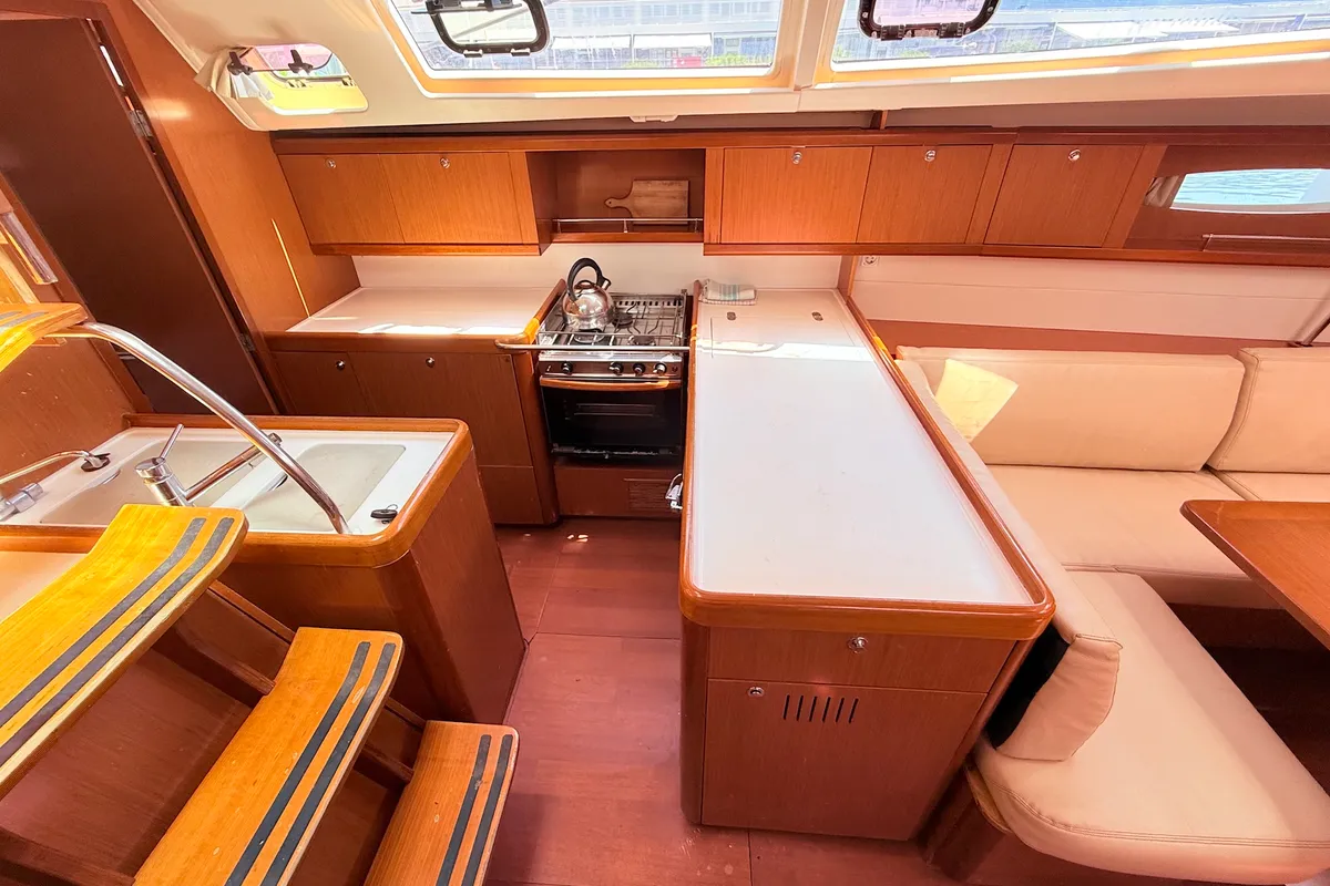 Galley of Juliette, a Beneteau Oceanis 46 sailboat at Općina Sukošan, Croatia